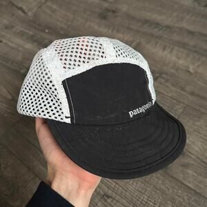 Vintage Black white Basic Mesh Patagonia Bill Mini Camp Hat Cap